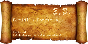 Burián Dorottya névjegykártya